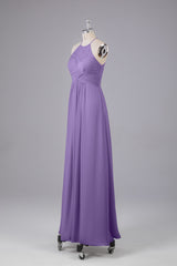 Elegante halter sleutelgat chiffon bruidsmeisje jurken