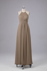 Elegante halter sleutelgat chiffon bruidsmeisje jurken