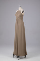 Elegante halter sleutelgat chiffon bruidsmeisje jurken
