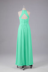 Elegante halter sleutelgat chiffon bruidsmeisje jurken