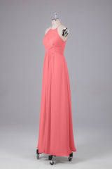 Elegante halter sleutelgat chiffon bruidsmeisje jurken