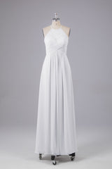 Elegante halter sleutelgat chiffon bruidsmeisje jurken