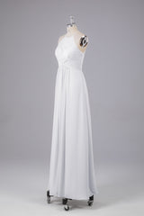 Elegante halter sleutelgat chiffon bruidsmeisje jurken