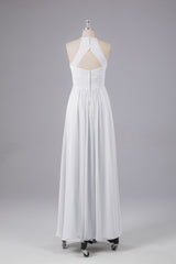 Elegante halter sleutelgat chiffon bruidsmeisje jurken