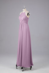 Elegante halter sleutelgat chiffon bruidsmeisje jurken