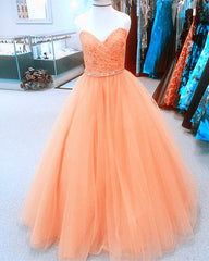 Elegant Lace Sweetheart Beaded Sashes Tulle Ball Gowns Quinceanera Dresses