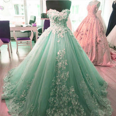 Elegant Light Blue Tulle Ball Gown Quinceanera Dresses