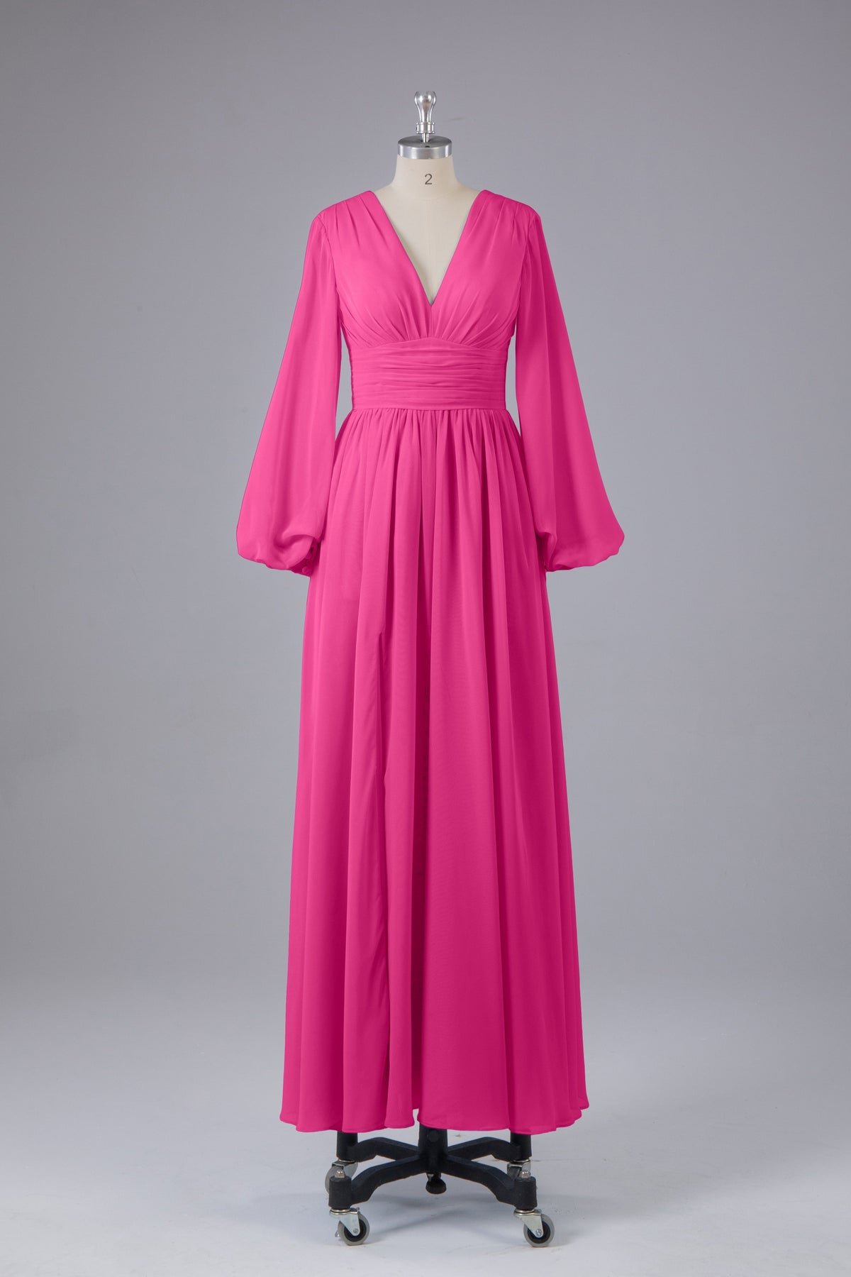Garnières longues élégantes V Robes de demoiselle d'honneur en mousseline d'honneur