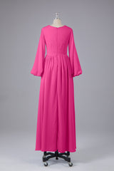 Garnières longues élégantes V Robes de demoiselle d'honneur en mousseline d'honneur