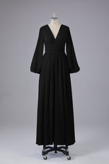 Garnières longues élégantes V Robes de demoiselle d'honneur en mousseline d'honneur