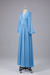 Garnières longues élégantes V Robes de demoiselle d'honneur en mousseline d'honneur