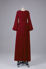 Garnières longues élégantes V Robes de demoiselle d'honneur en mousseline d'honneur