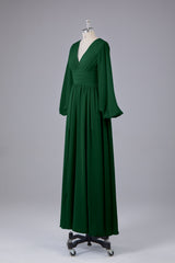 Garnières longues élégantes V Robes de demoiselle d'honneur en mousseline d'honneur