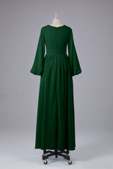Garnières longues élégantes V Robes de demoiselle d'honneur en mousseline d'honneur