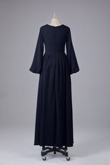 Garnières longues élégantes V Robes de demoiselle d'honneur en mousseline d'honneur