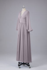 Garnières longues élégantes V Robes de demoiselle d'honneur en mousseline d'honneur