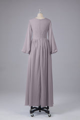 Garnières longues élégantes V Robes de demoiselle d'honneur en mousseline d'honneur