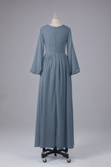 Garnières longues élégantes V Robes de demoiselle d'honneur en mousseline d'honneur