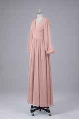 Garnières longues élégantes V Robes de demoiselle d'honneur en mousseline d'honneur