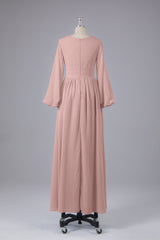 Garnières longues élégantes V Robes de demoiselle d'honneur en mousseline d'honneur