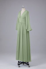 Garnières longues élégantes V Robes de demoiselle d'honneur en mousseline d'honneur
