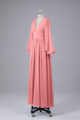 Garnières longues élégantes V Robes de demoiselle d'honneur en mousseline d'honneur