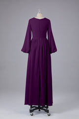 Garnières longues élégantes V Robes de demoiselle d'honneur en mousseline d'honneur
