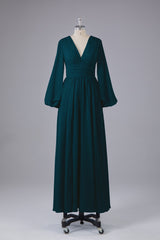 Garnières longues élégantes V Robes de demoiselle d'honneur en mousseline d'honneur