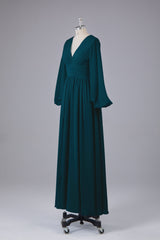 Garnières longues élégantes V Robes de demoiselle d'honneur en mousseline d'honneur