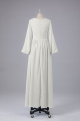 Garnières longues élégantes V Robes de demoiselle d'honneur en mousseline d'honneur