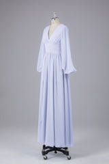 Garnières longues élégantes V Robes de demoiselle d'honneur en mousseline d'honneur