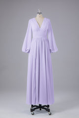 Garnières longues élégantes V Robes de demoiselle d'honneur en mousseline d'honneur