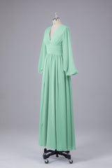 Garnières longues élégantes V Robes de demoiselle d'honneur en mousseline d'honneur