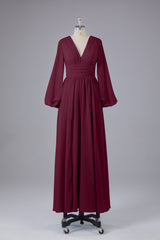 Garnières longues élégantes V Robes de demoiselle d'honneur en mousseline d'honneur