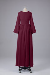 Garnières longues élégantes V Robes de demoiselle d'honneur en mousseline d'honneur