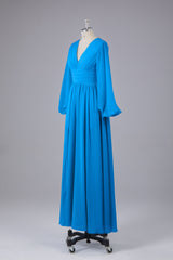 Garnières longues élégantes V Robes de demoiselle d'honneur en mousseline d'honneur