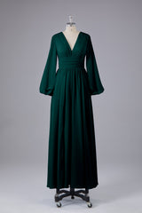 Garnières longues élégantes V Robes de demoiselle d'honneur en mousseline d'honneur