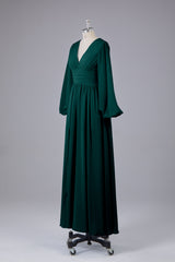 Garnières longues élégantes V Robes de demoiselle d'honneur en mousseline d'honneur