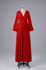 Garnières longues élégantes V Robes de demoiselle d'honneur en mousseline d'honneur