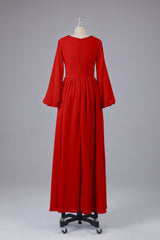 Garnières longues élégantes V Robes de demoiselle d'honneur en mousseline d'honneur