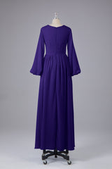 Garnières longues élégantes V Robes de demoiselle d'honneur en mousseline d'honneur