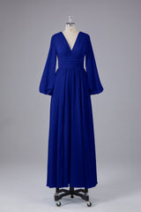 Garnières longues élégantes V Robes de demoiselle d'honneur en mousseline d'honneur