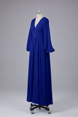 Garnières longues élégantes V Robes de demoiselle d'honneur en mousseline d'honneur