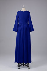 Garnières longues élégantes V Robes de demoiselle d'honneur en mousseline d'honneur