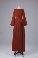 Garnières longues élégantes V Robes de demoiselle d'honneur en mousseline d'honneur