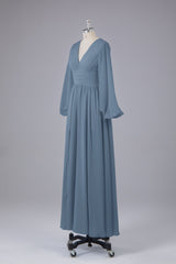 Garnières longues élégantes V Robes de demoiselle d'honneur en mousseline d'honneur