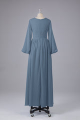 Garnières longues élégantes V Robes de demoiselle d'honneur en mousseline d'honneur