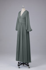 Garnières longues élégantes V Robes de demoiselle d'honneur en mousseline d'honneur