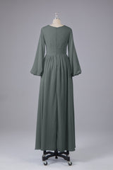 Garnières longues élégantes V Robes de demoiselle d'honneur en mousseline d'honneur