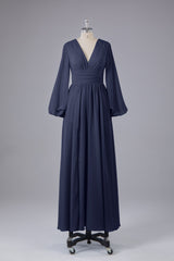 Garnières longues élégantes V Robes de demoiselle d'honneur en mousseline d'honneur